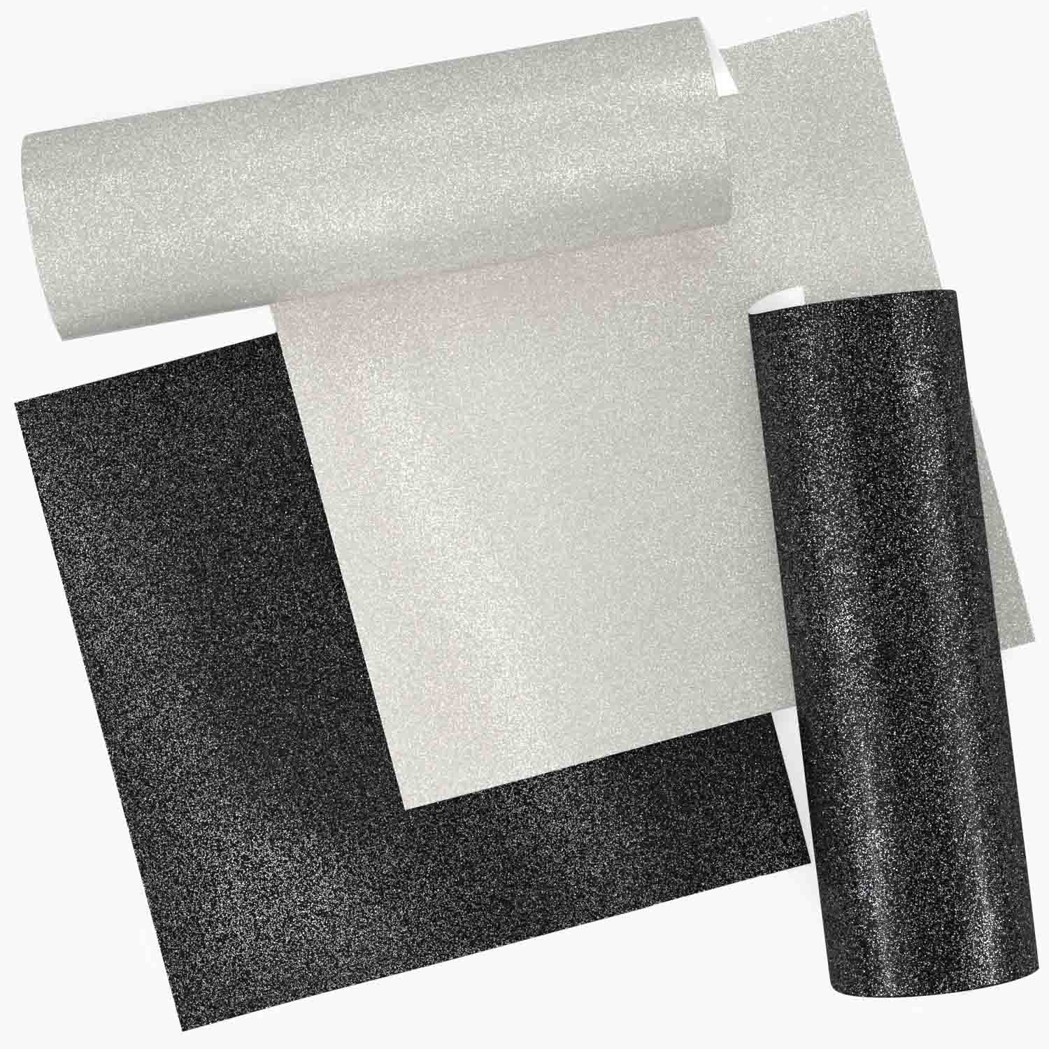 Arteza Glitter Paper, 12x12 Black and White - 24 Sheets