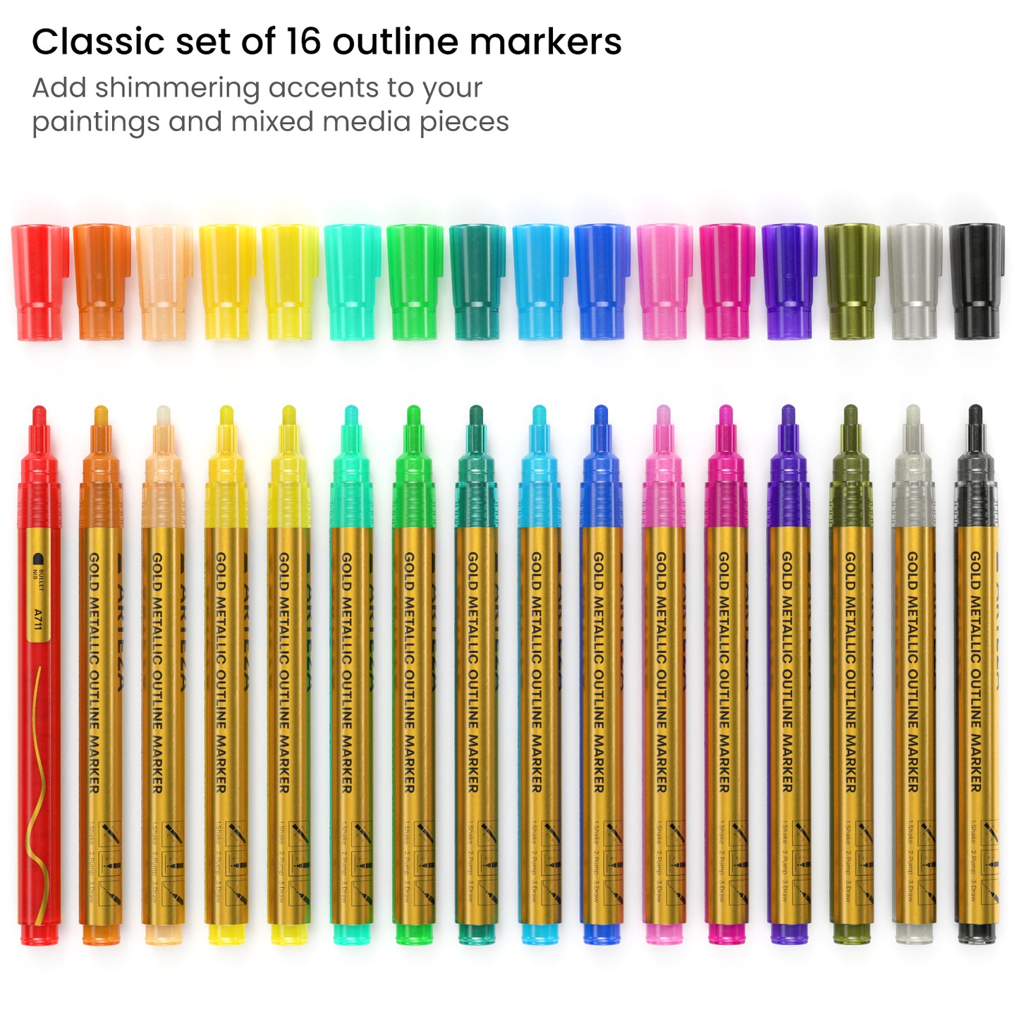 Metallic Outline Markers, marker pen