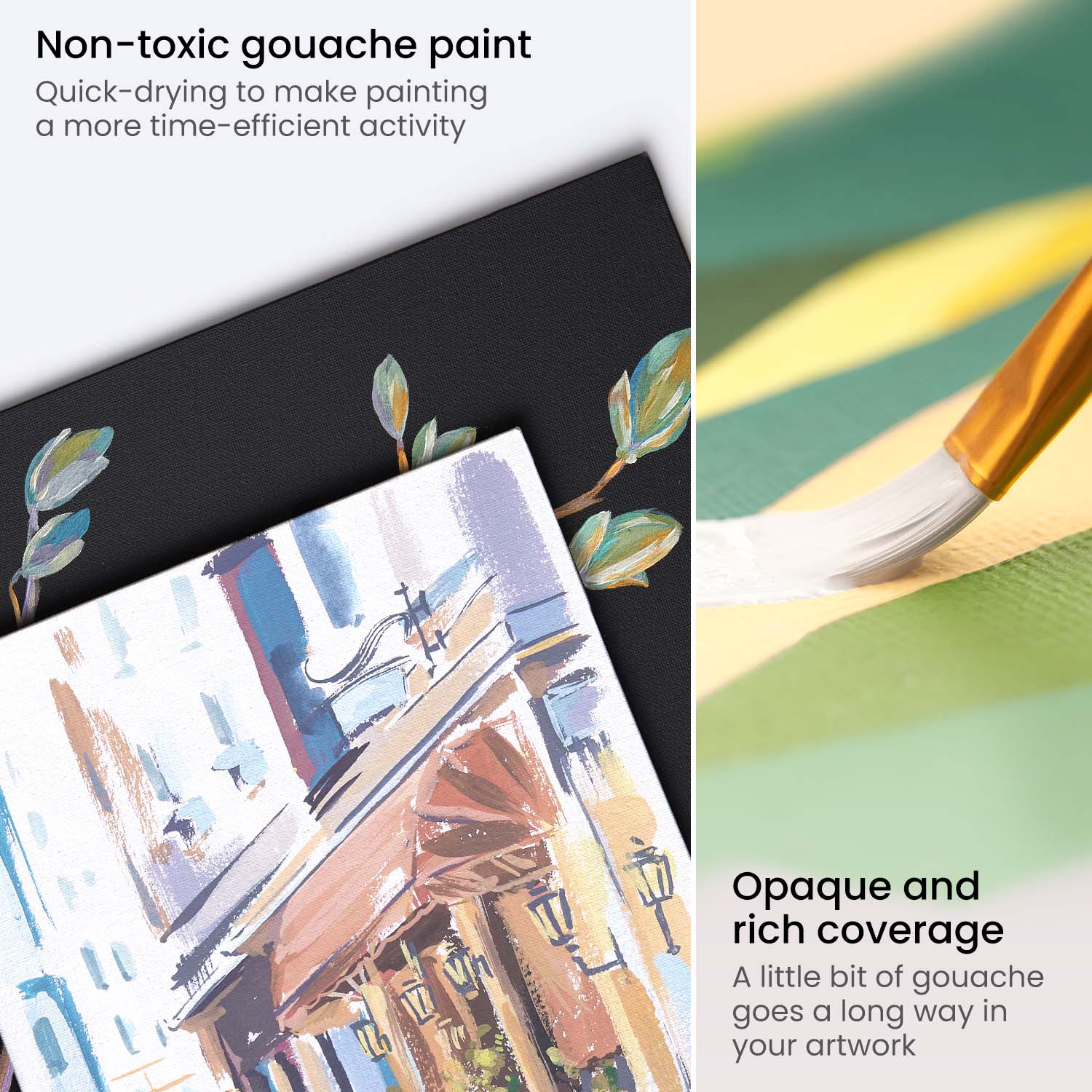 Arteza Gouache Art Paint Set, Pastel Tones, 12ml - 12 Pack