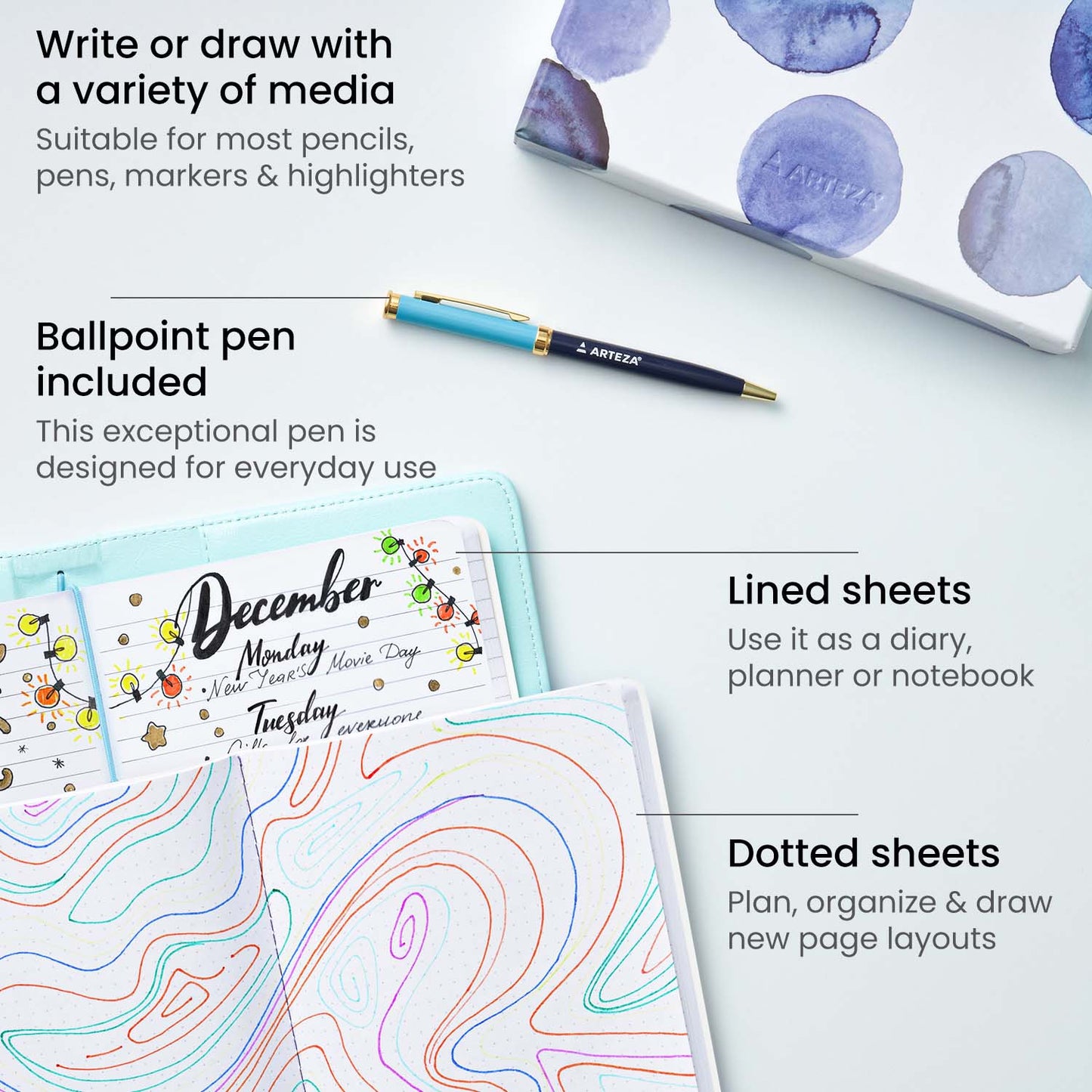 Type of Paper with Blue Journals Gift Set