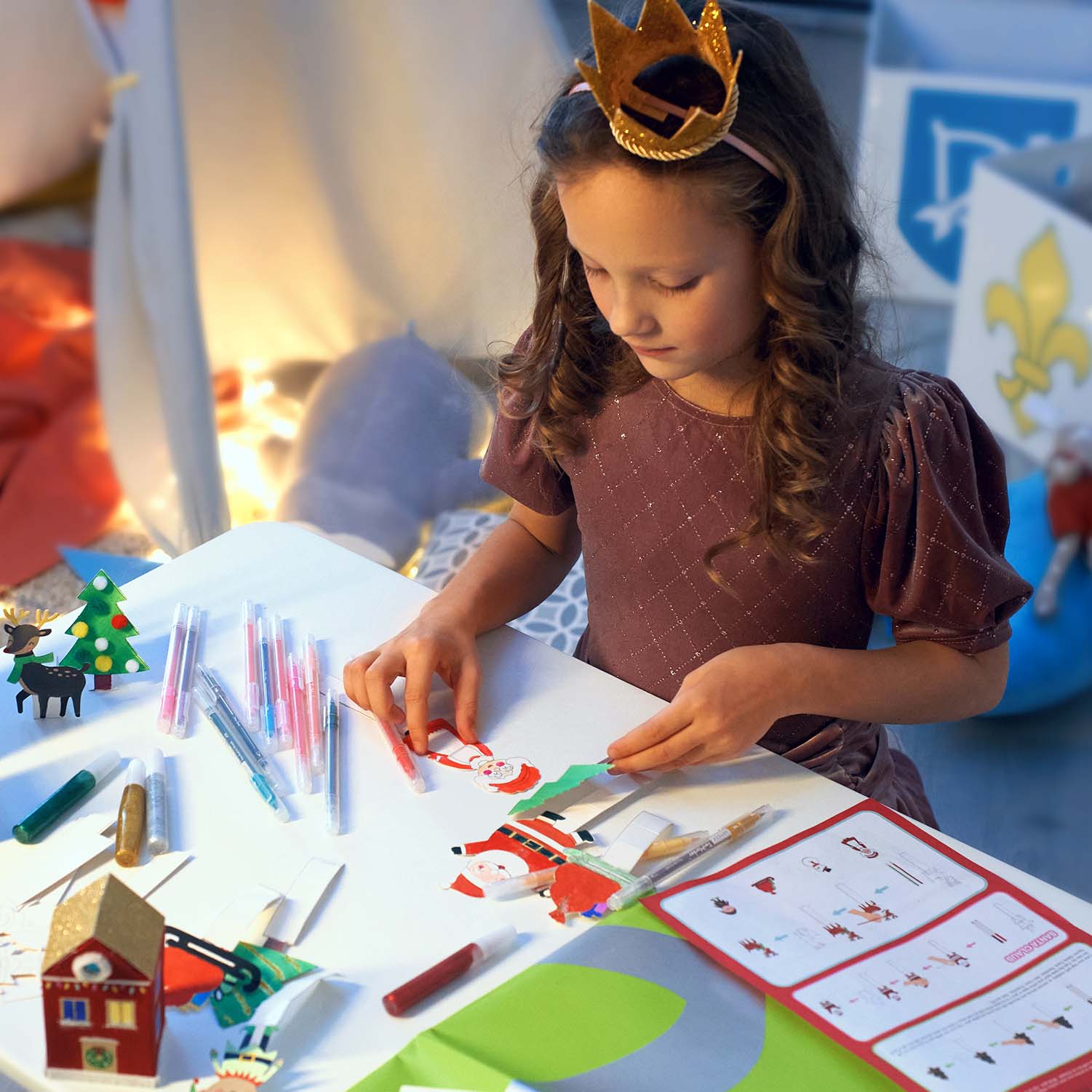 Kids Christmas Diamond Painting Kits for Children Toy Gift Santa