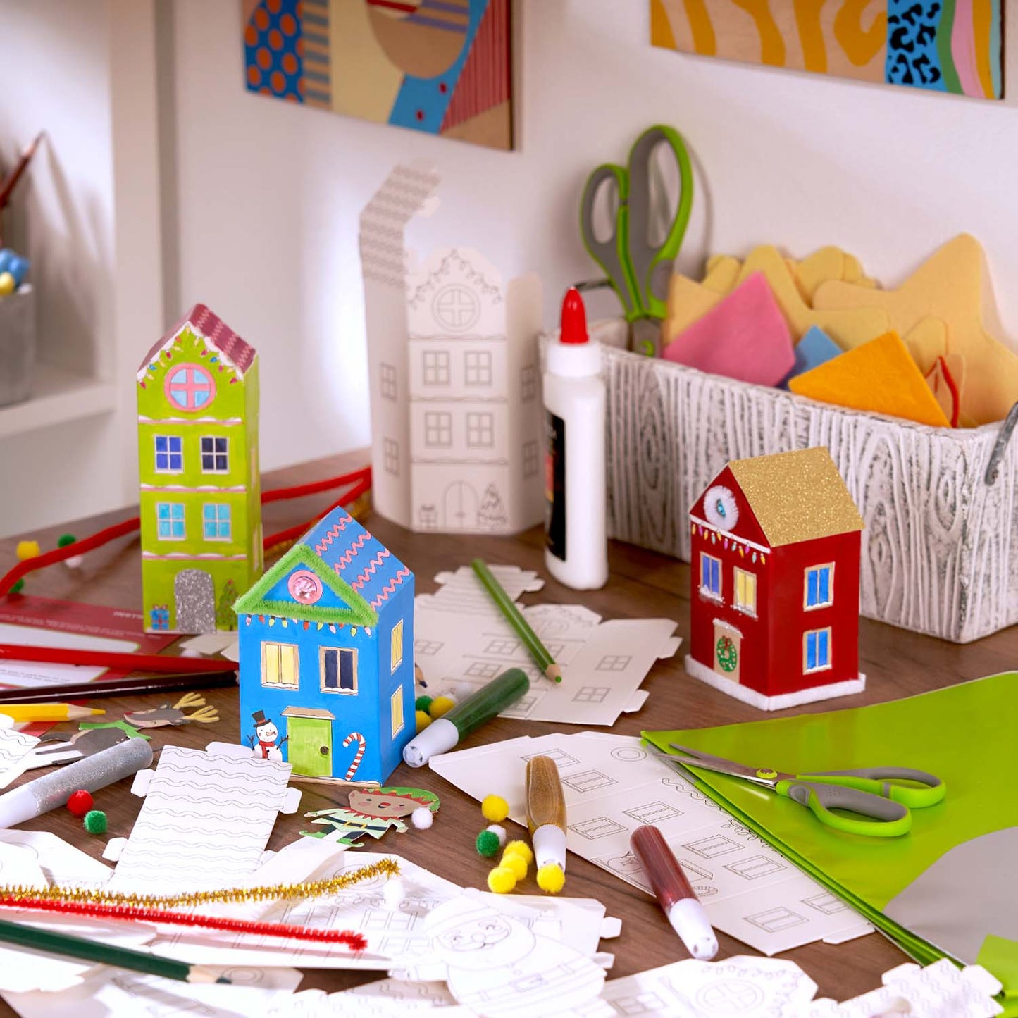 Kids 3D Holiday Village Craft Kit