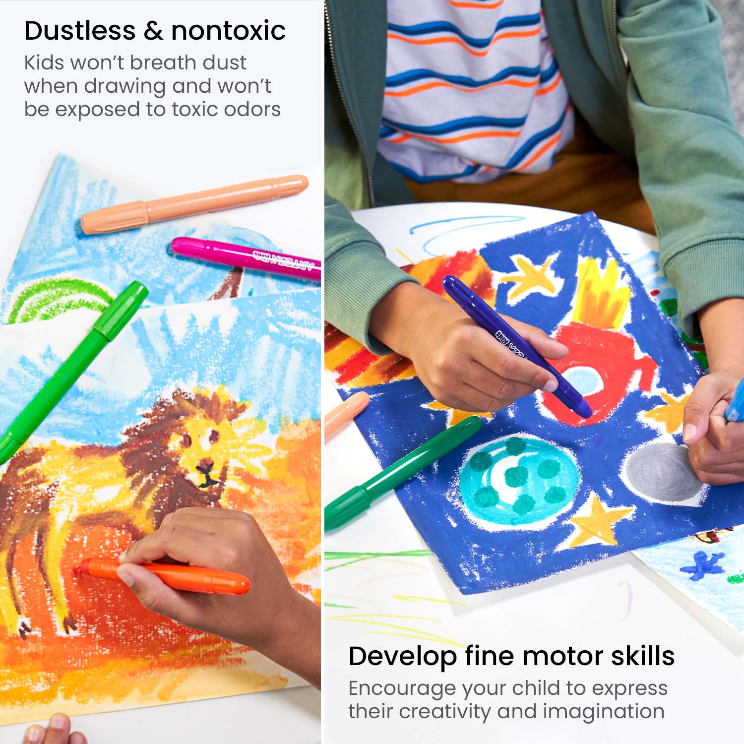  Arteza Kids Crayones para niños pequeños a granel, 216  unidades, 6 paquetes de 36 colores, tamaño regular, lápices de cera vívida,  suministros de arte y regreso a la escuela para actividades
