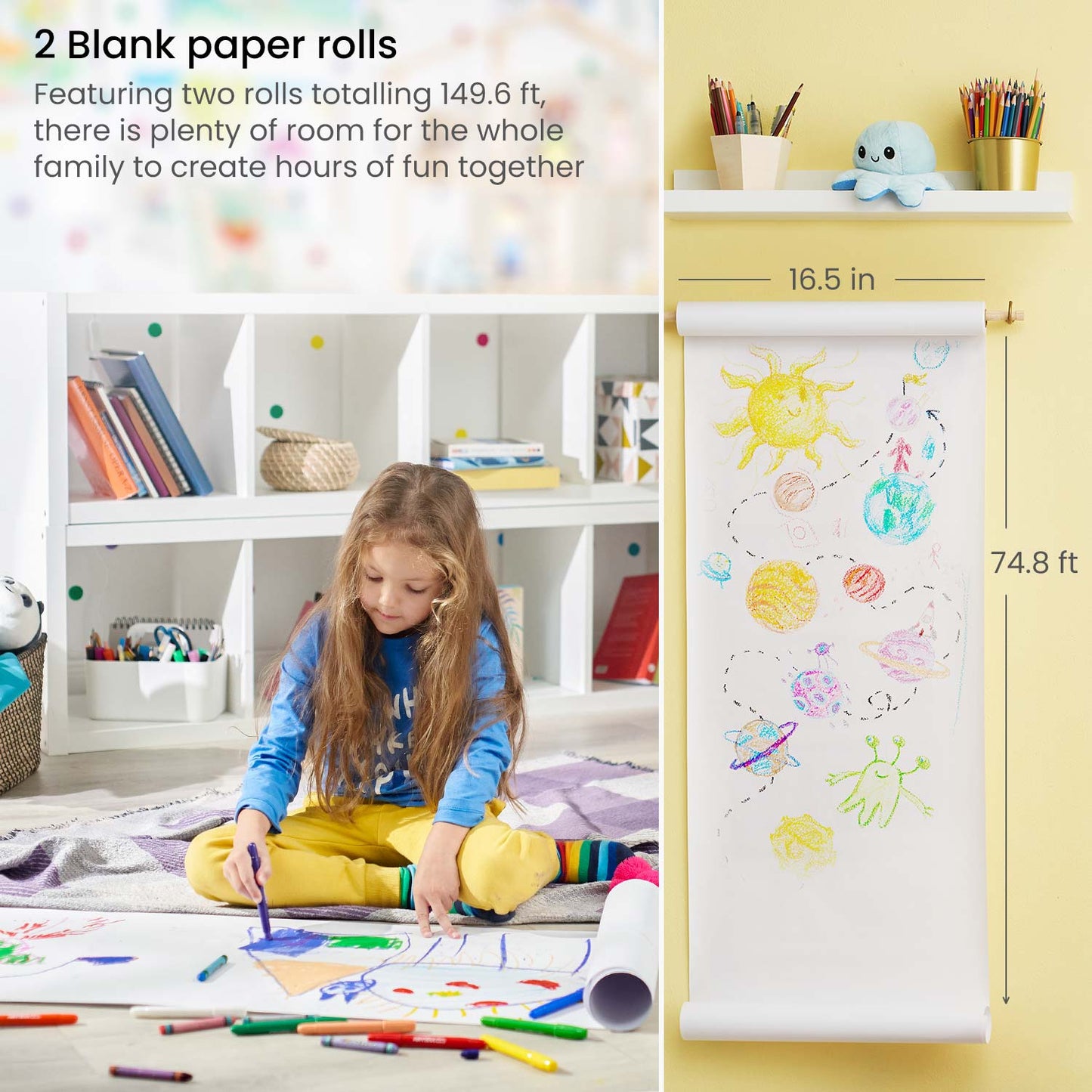 Kids Paper Rolls, Blank - Set of 2