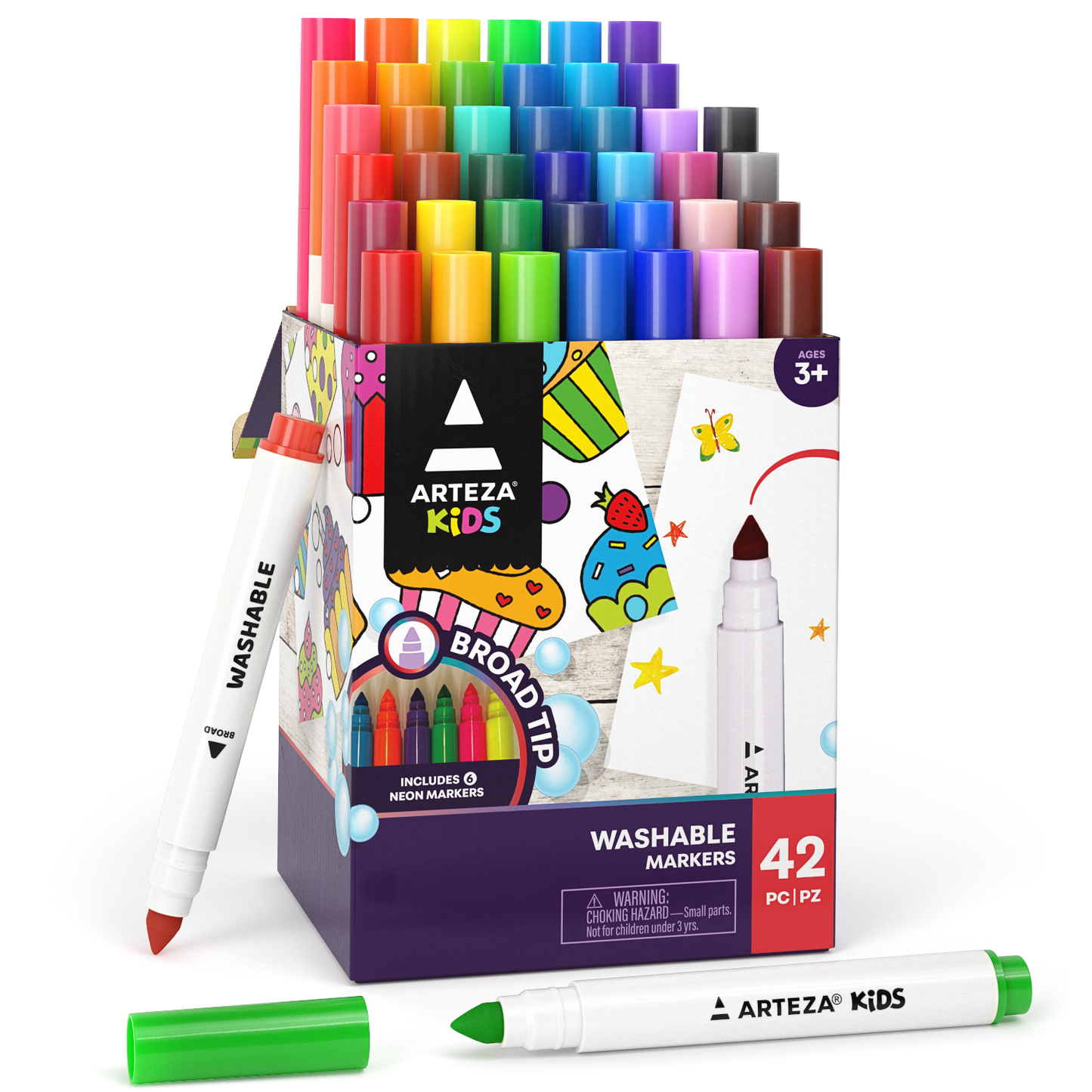 KIDDYCOLOR 36 Colors Washable Marker Set for Kids, Conical Tip Broad Line  Markers for Kids, Art Marker Set for Toddlers Age 3+, Perfect for Halloween