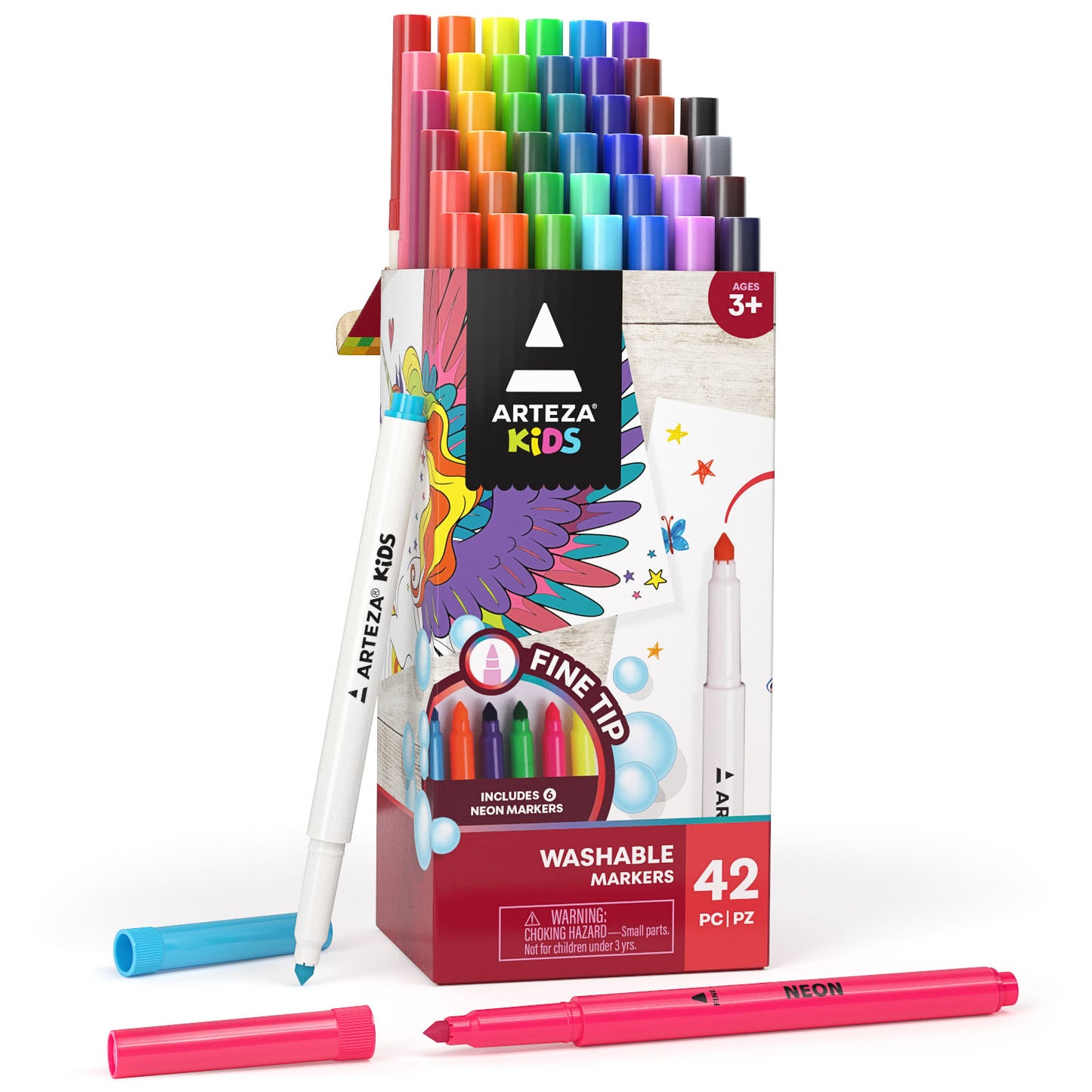 Kekelele Dual Tip Markers for Kids, Washable Set, Art with Stand Portable  Box, Gift For Kids (24 Colours)
