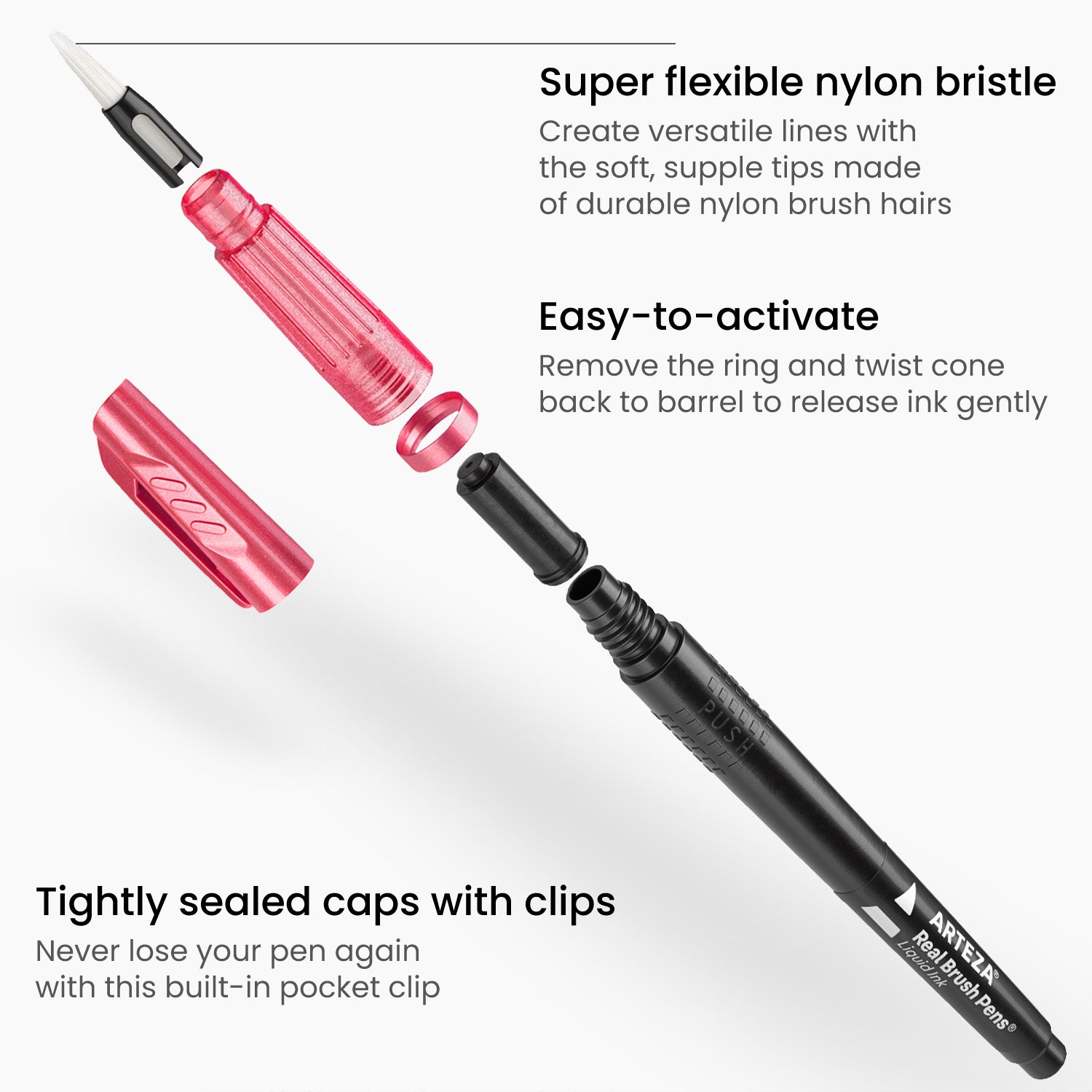 Real Brush Pens® Metallic Liquid Ink Set of 16 –