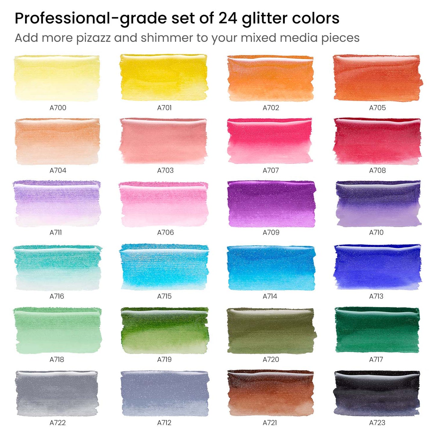Real Brush Pens® Glitter Liquid Ink - Set of 24