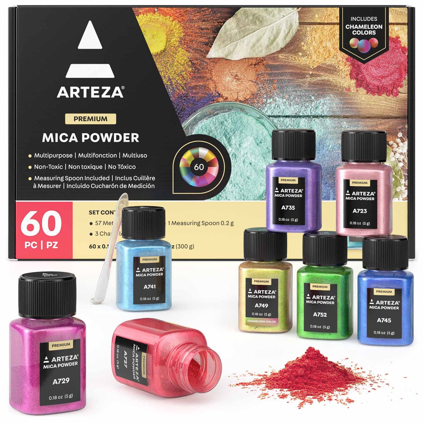 Buy Arteza Mica Powder, Set of 30 Colors x 0.18 oz Jars, Craft Supplies for  Paint, Epoxy Resin, Candle Making, Dye Online at desertcartGB