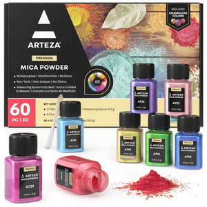 Mica Powder Slime Pigment Supply Kit Powder Resin in Bottle Organized with Pearl