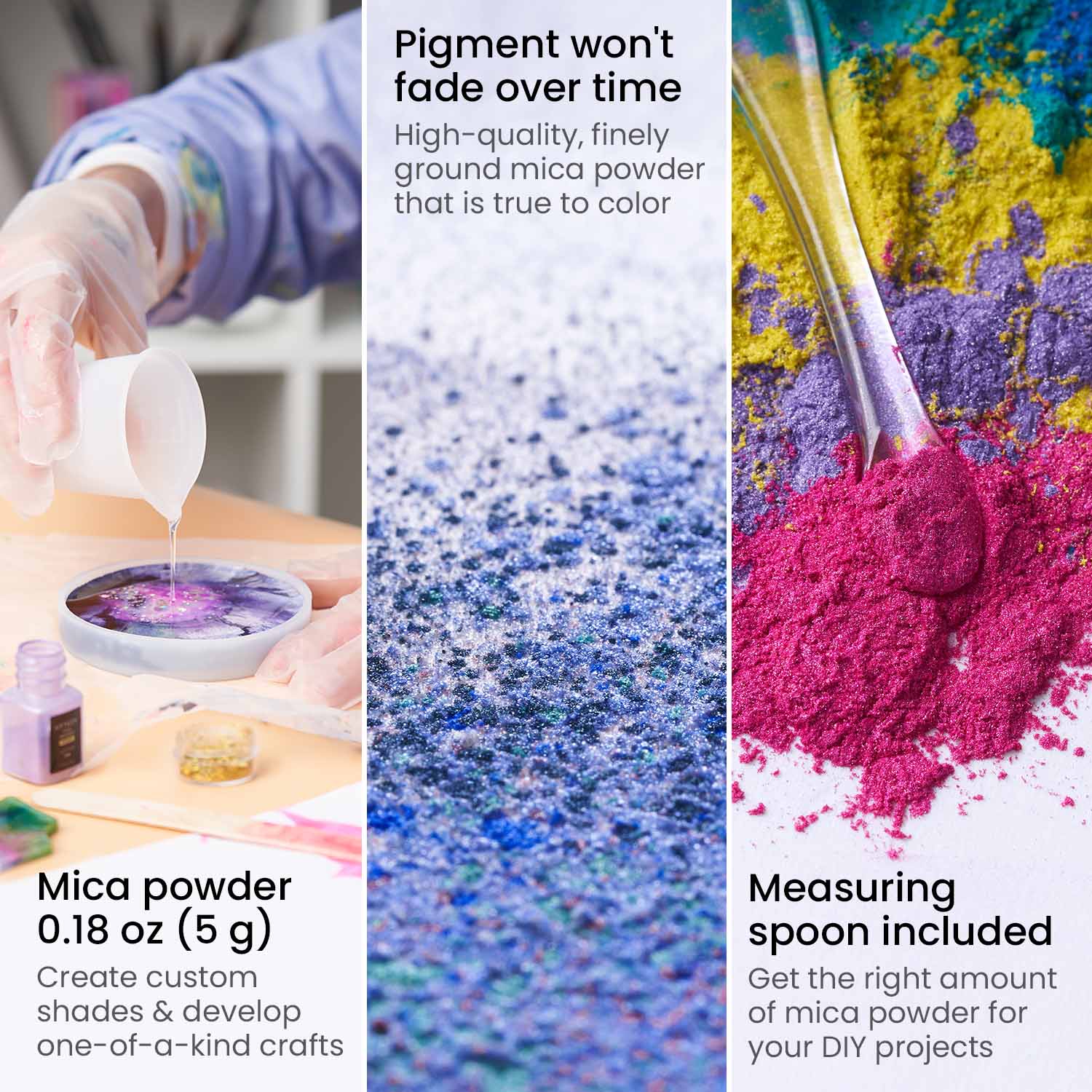 Epoxy Resin Mica Powder Pigments 20 Colors Set - China Metallic