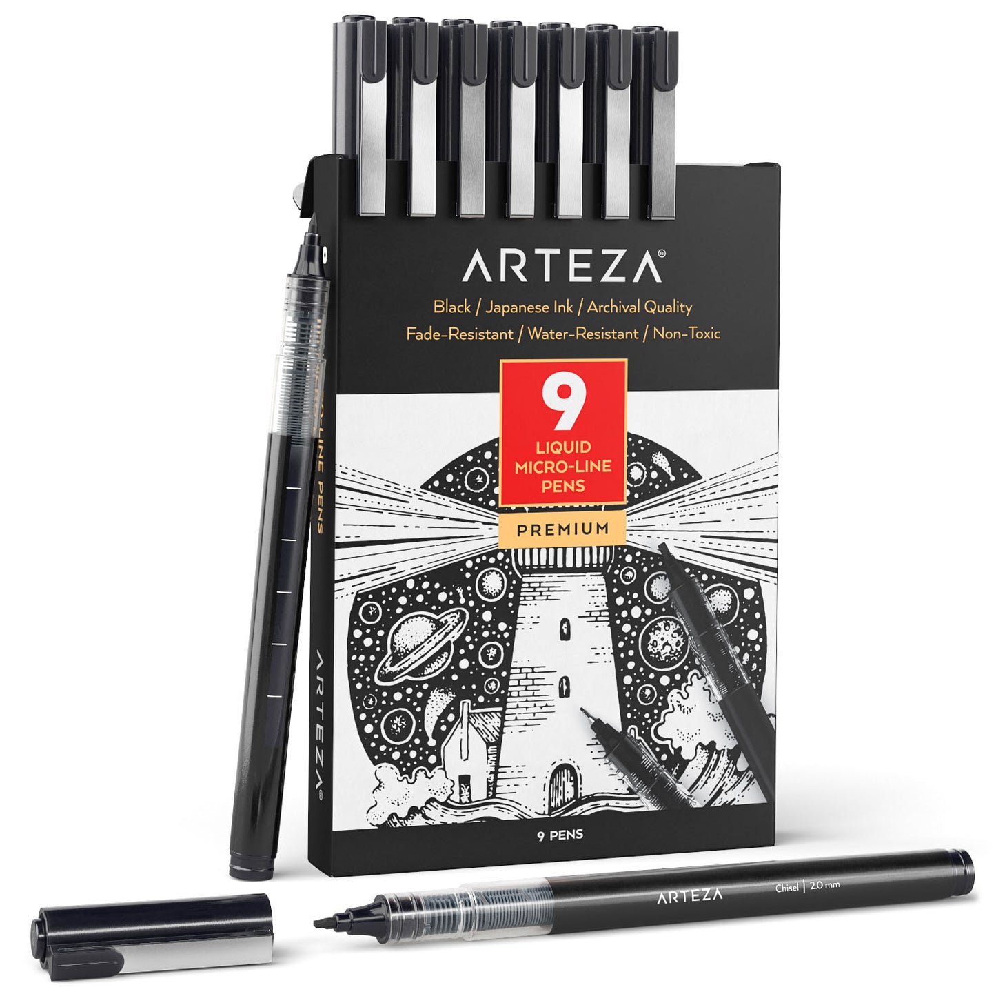 Premium White Gel Pen Set 0.6mm Fine Tip Sketching Pens for Artists Black  Papers
