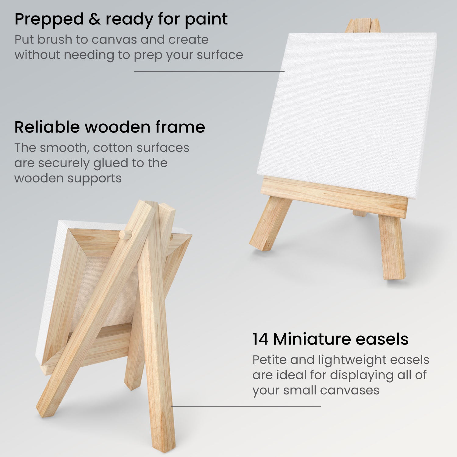 3 x 3 Mini Cotton Canvas - Stretched Canvas - Art Supplies & Painting