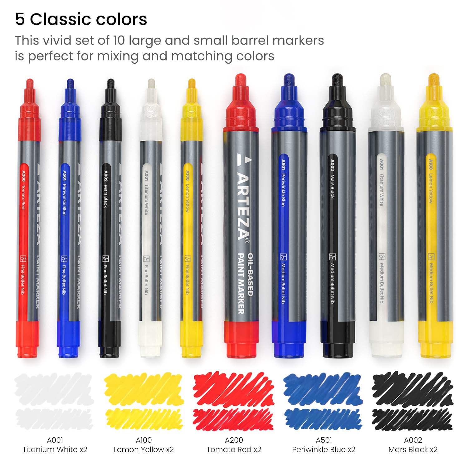 Acrylic Markers, Classic, Broad Nib - Set of 7