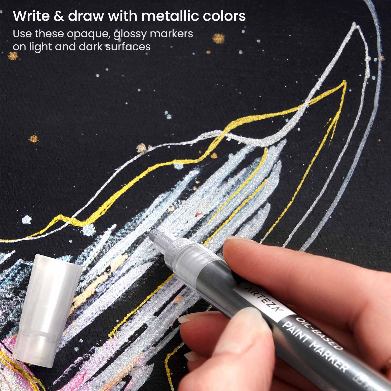Metallic Silver Paint Marker  Metallic Marker Pens Writing