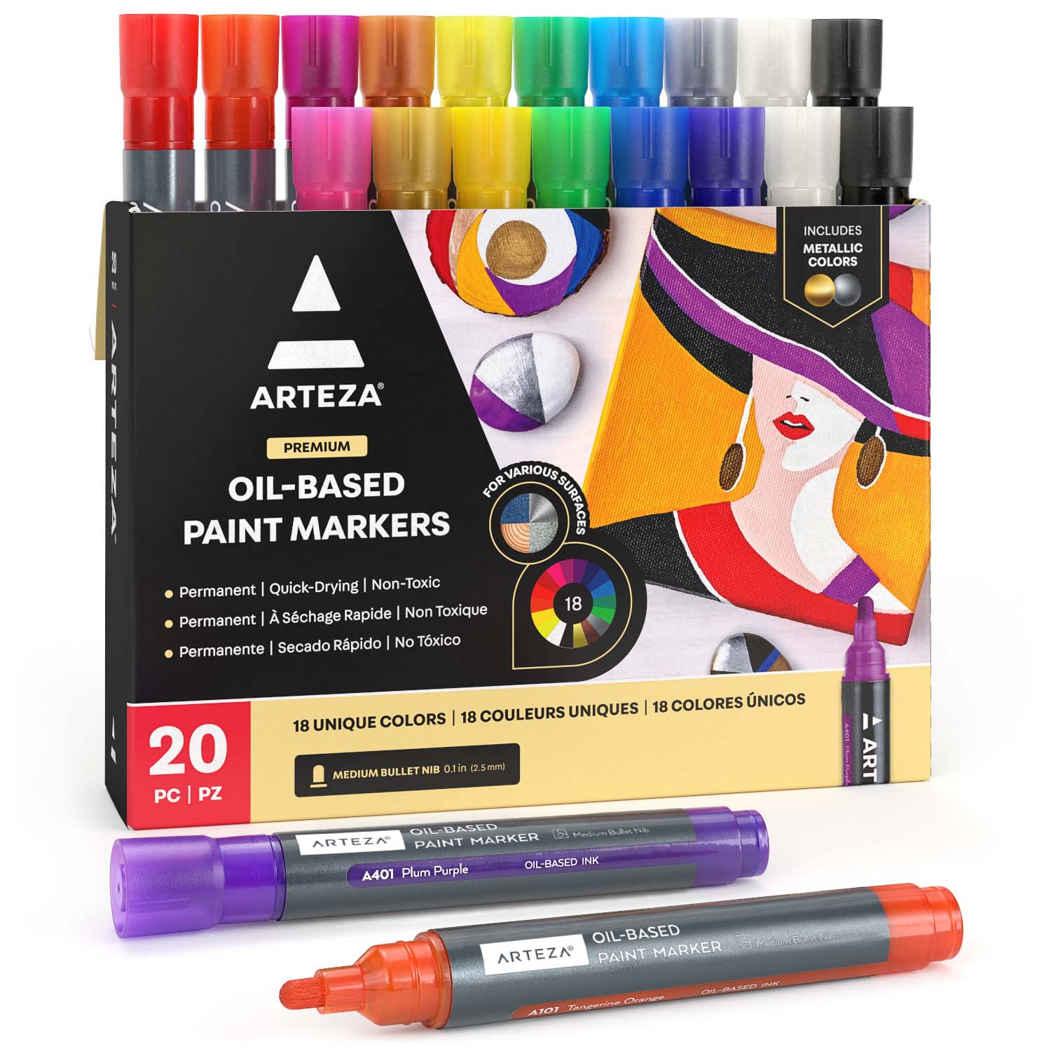 Arteza Oil Based Paint Markers Pack of 20