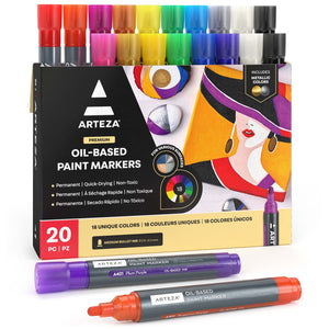 Arteza > Metallic Acrylic Markers - Set of 20 - Arteza: A Cherry On Top