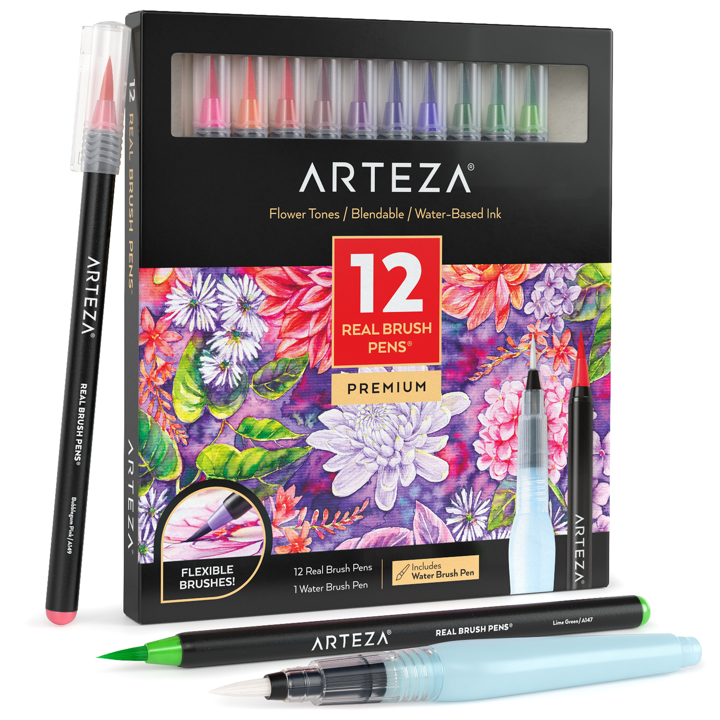 Real Brush Pens® Flower Tones - Set of 12