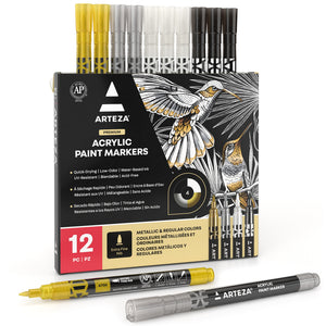 6 Color Gold Silver Metallic Pen Resin Drawing Pen Acrylic Paint