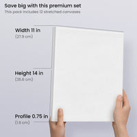 Premium Stretched Canvas, 11" x 14" - Pack of 8
