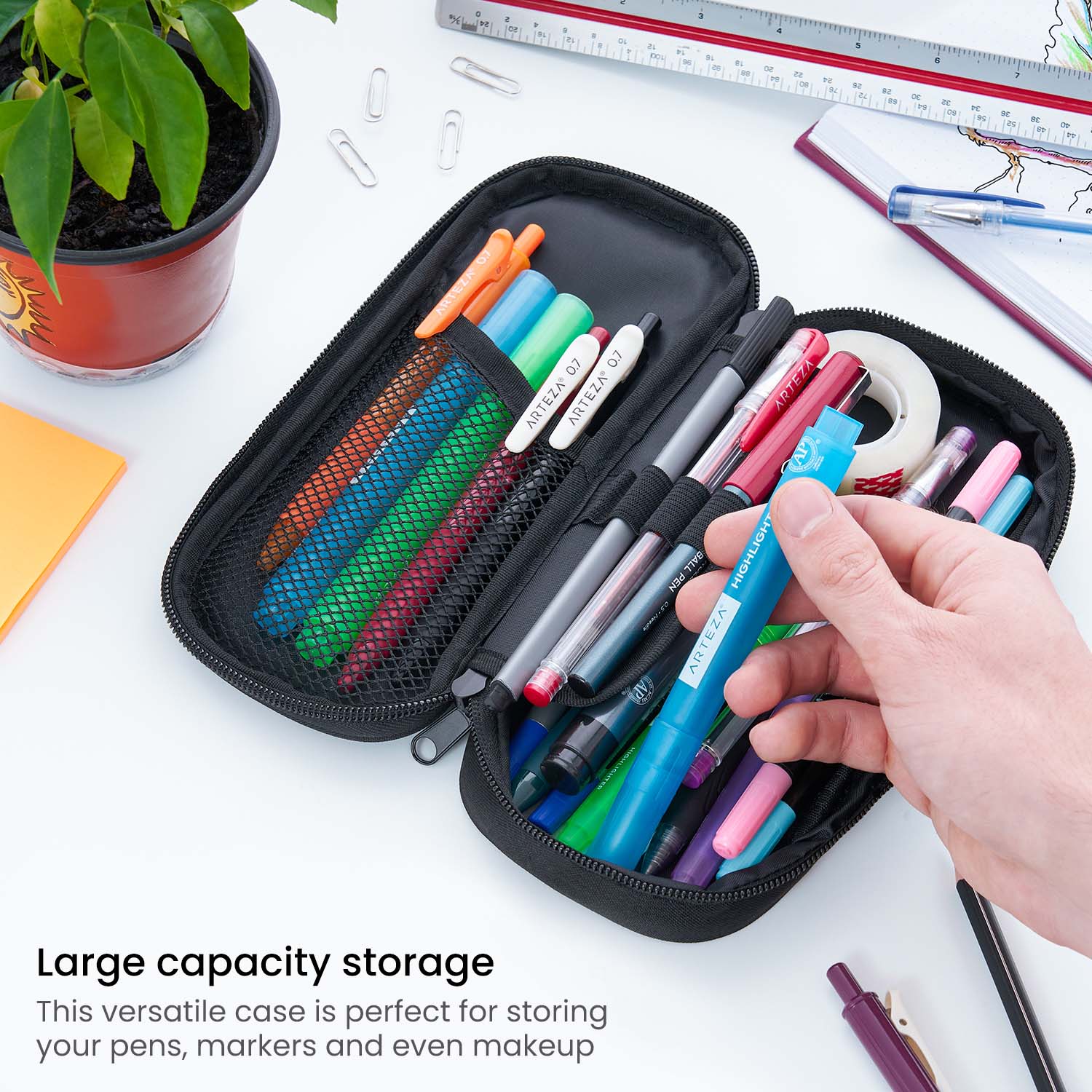 Medium leather pen case - 3 colours