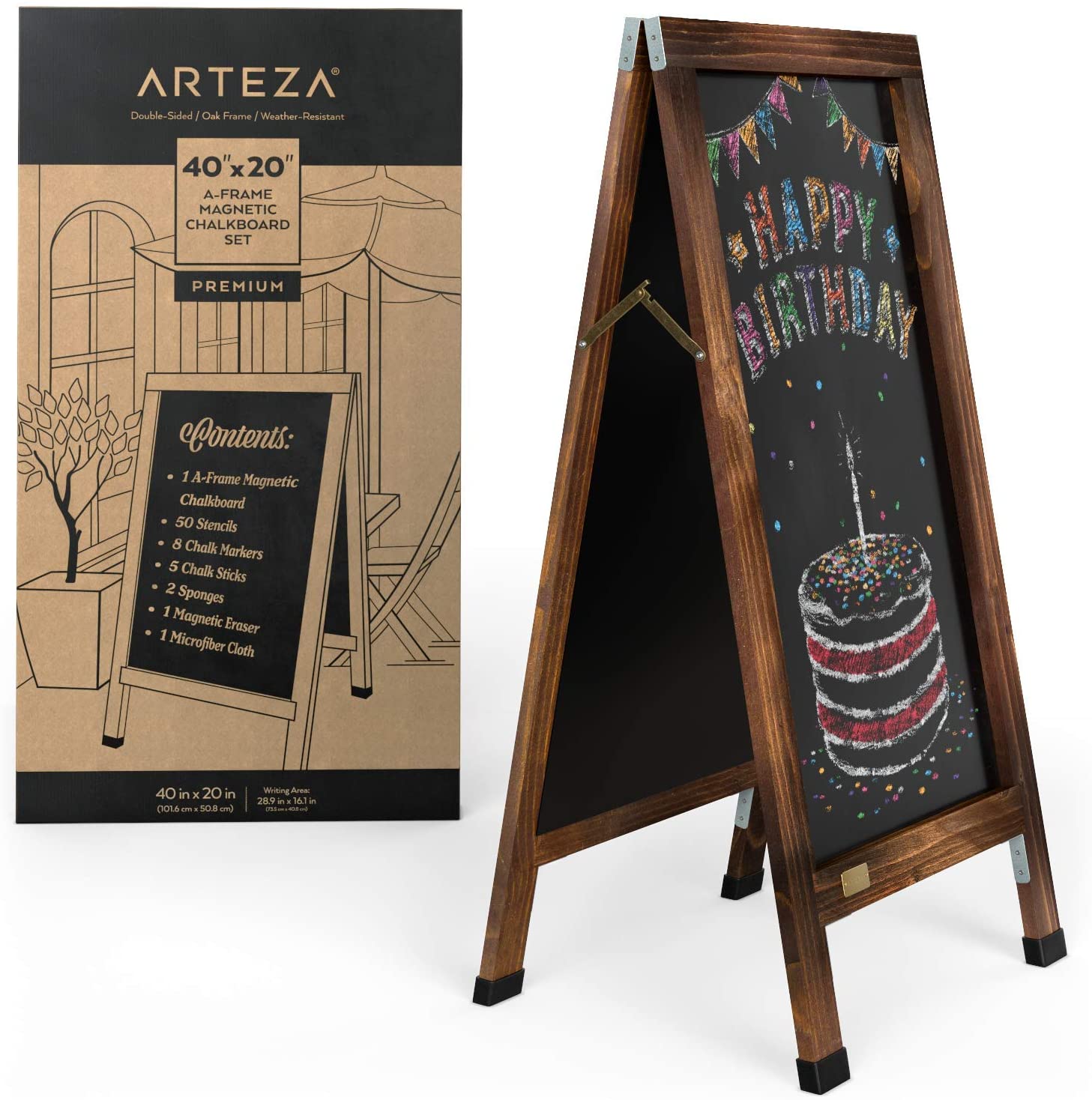 A-Frame Magnetic Chalkboard Set, 40