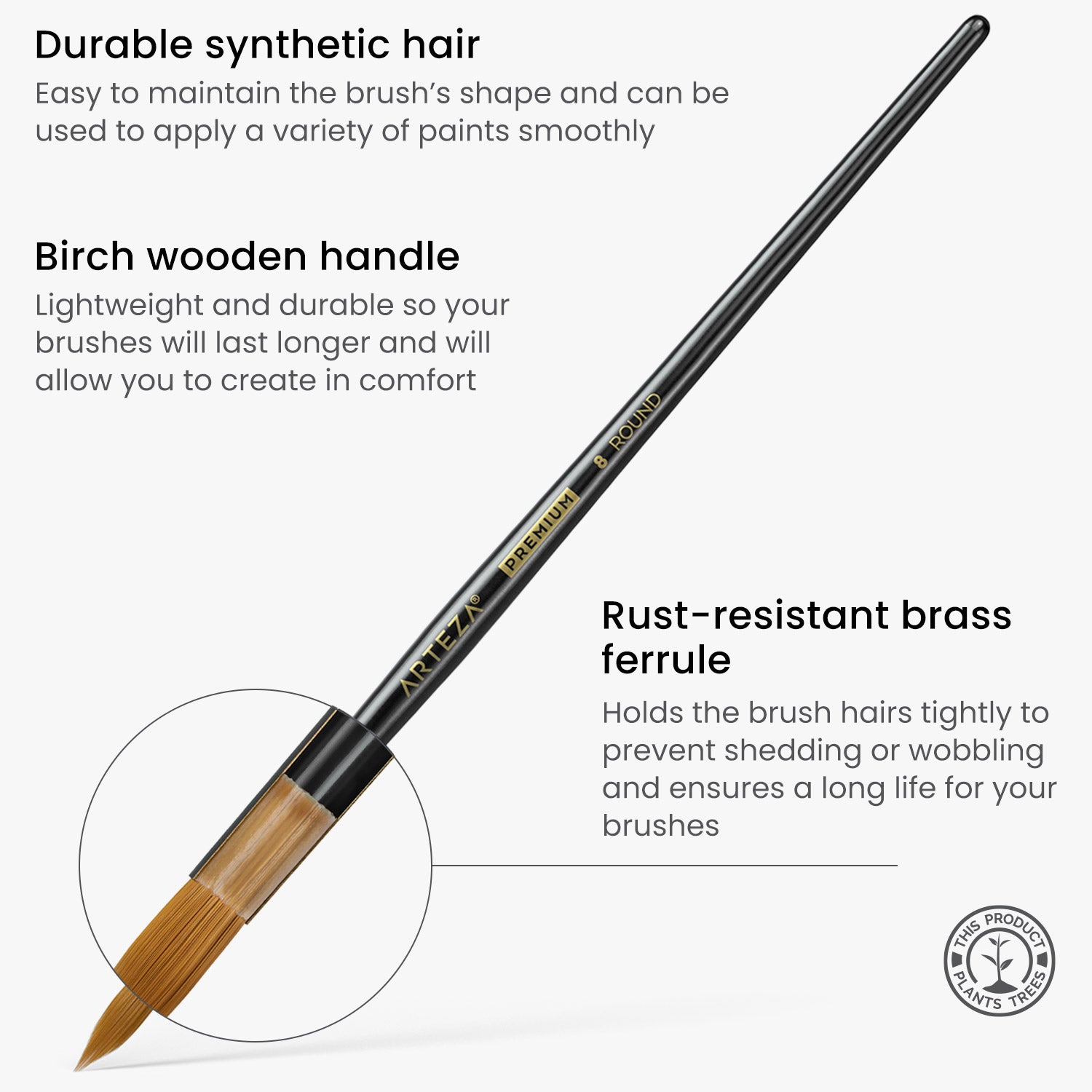 Synthetic Hair Paintbrush