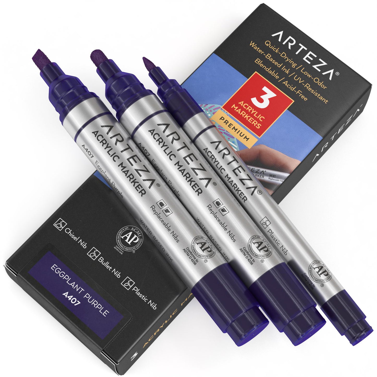 A407 Eggplant Purple Acrylic Markers