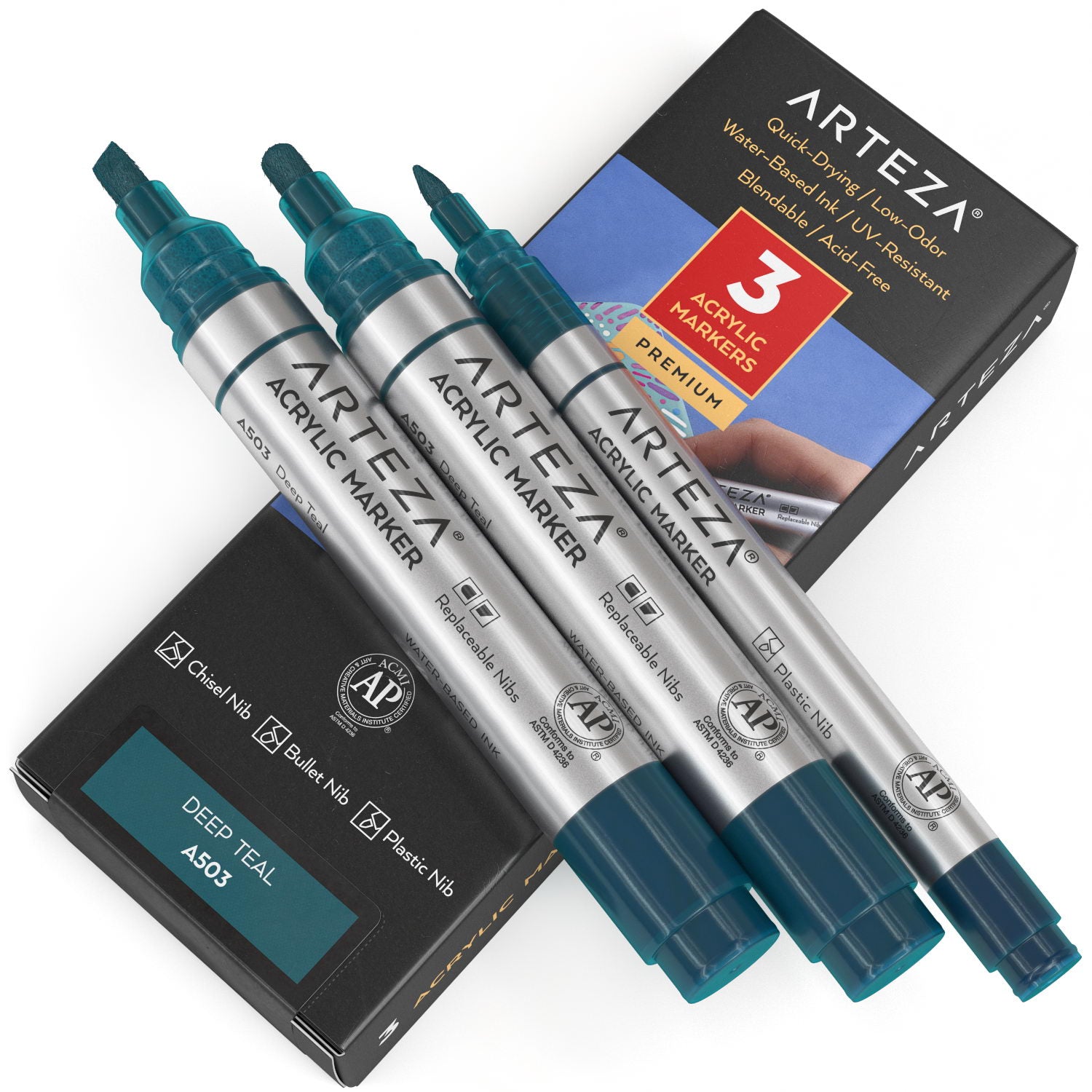 A503 Deep Teal Acrylic Markers