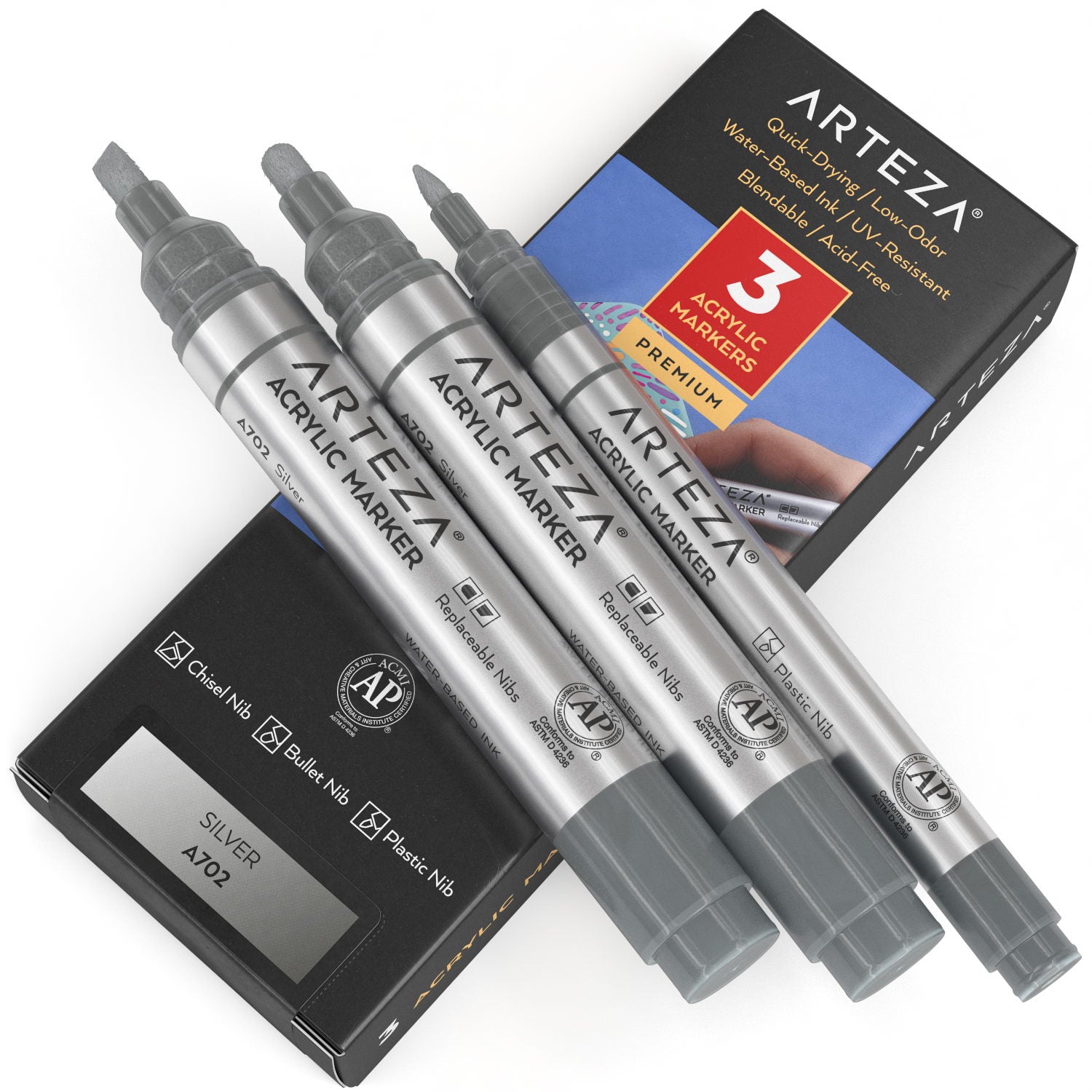 A702 Silver Acrylic Markers