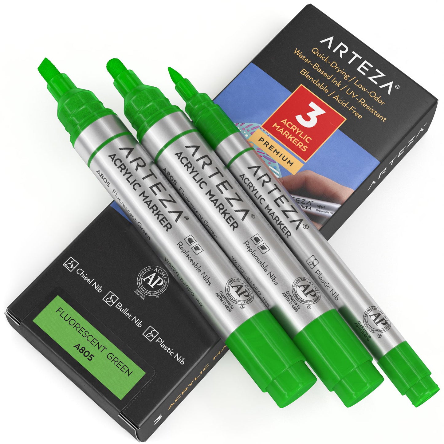 A805 Fluorescent Green Acrylic Markers