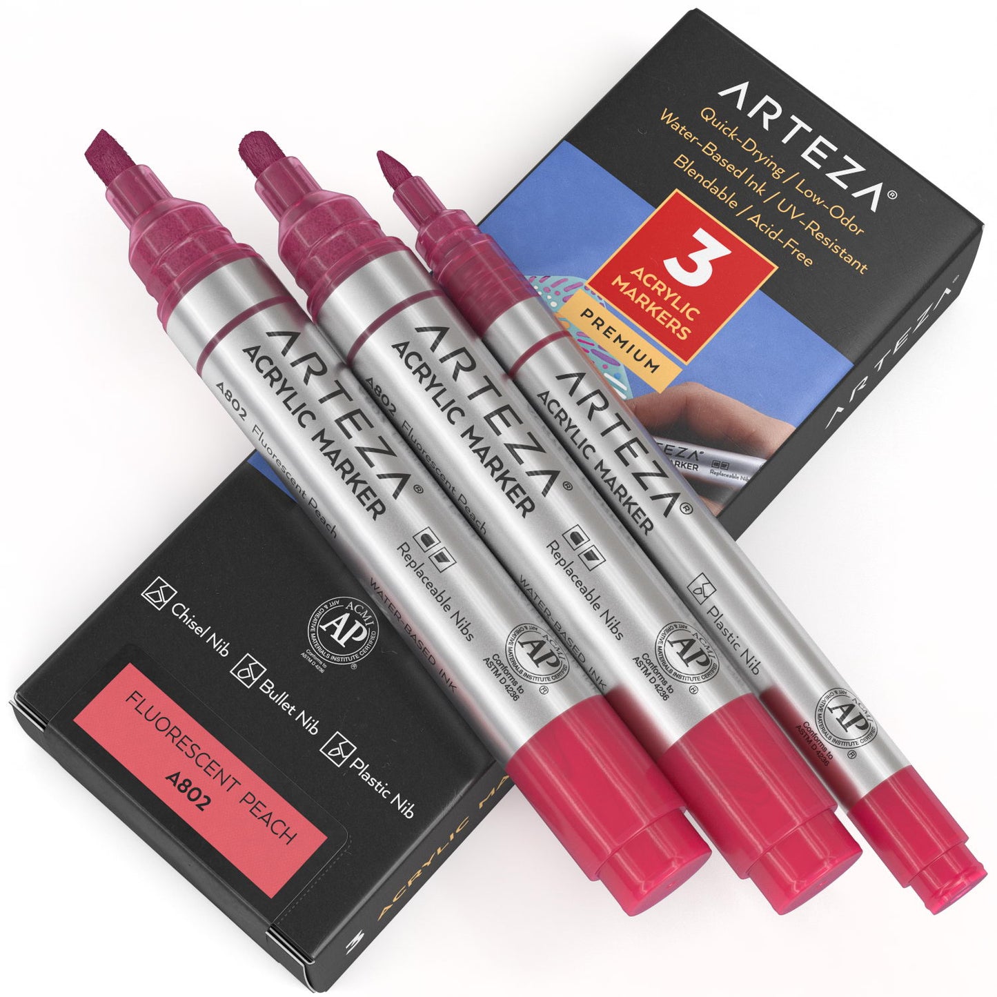 A802 Fluorescent Peach Acrylic Markers