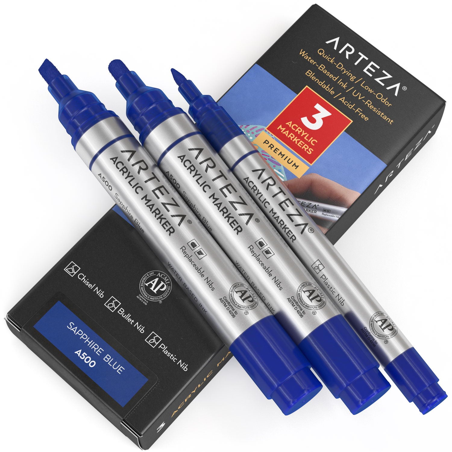 A500 Sapphire Blue Acrylic Markers