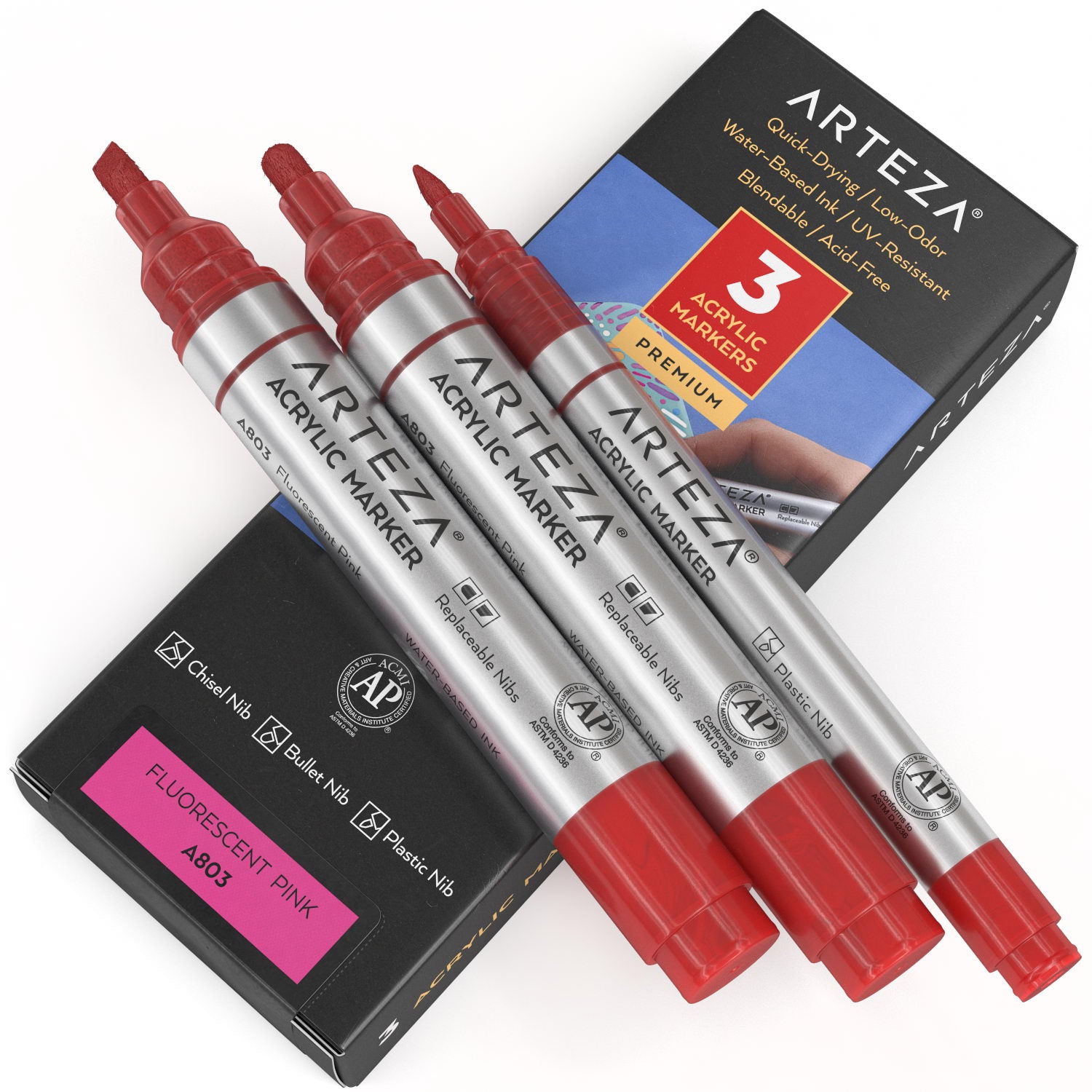 A803 Fluorescent Pink Acrylic Markers