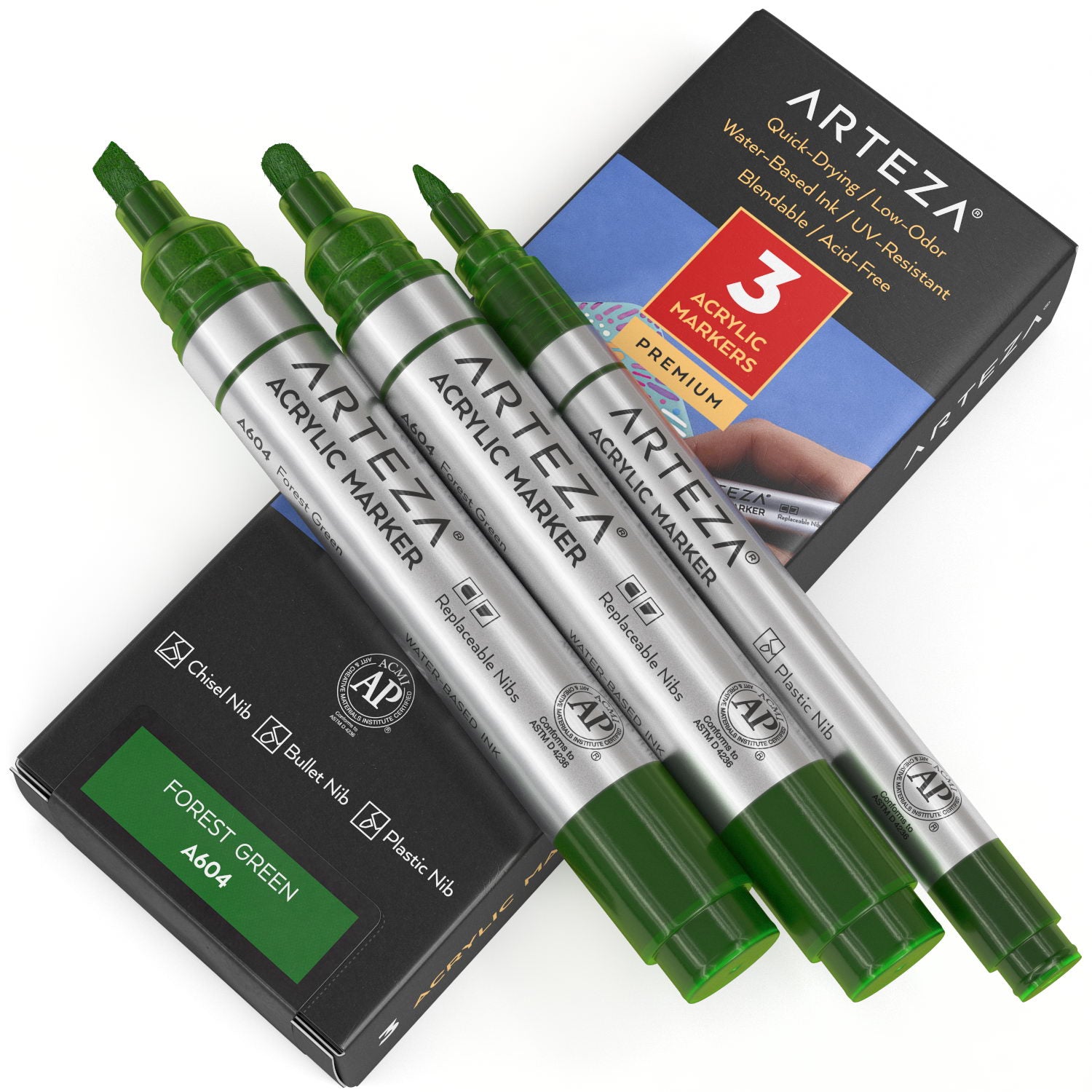 A604 Forest Green Acrylic Markers