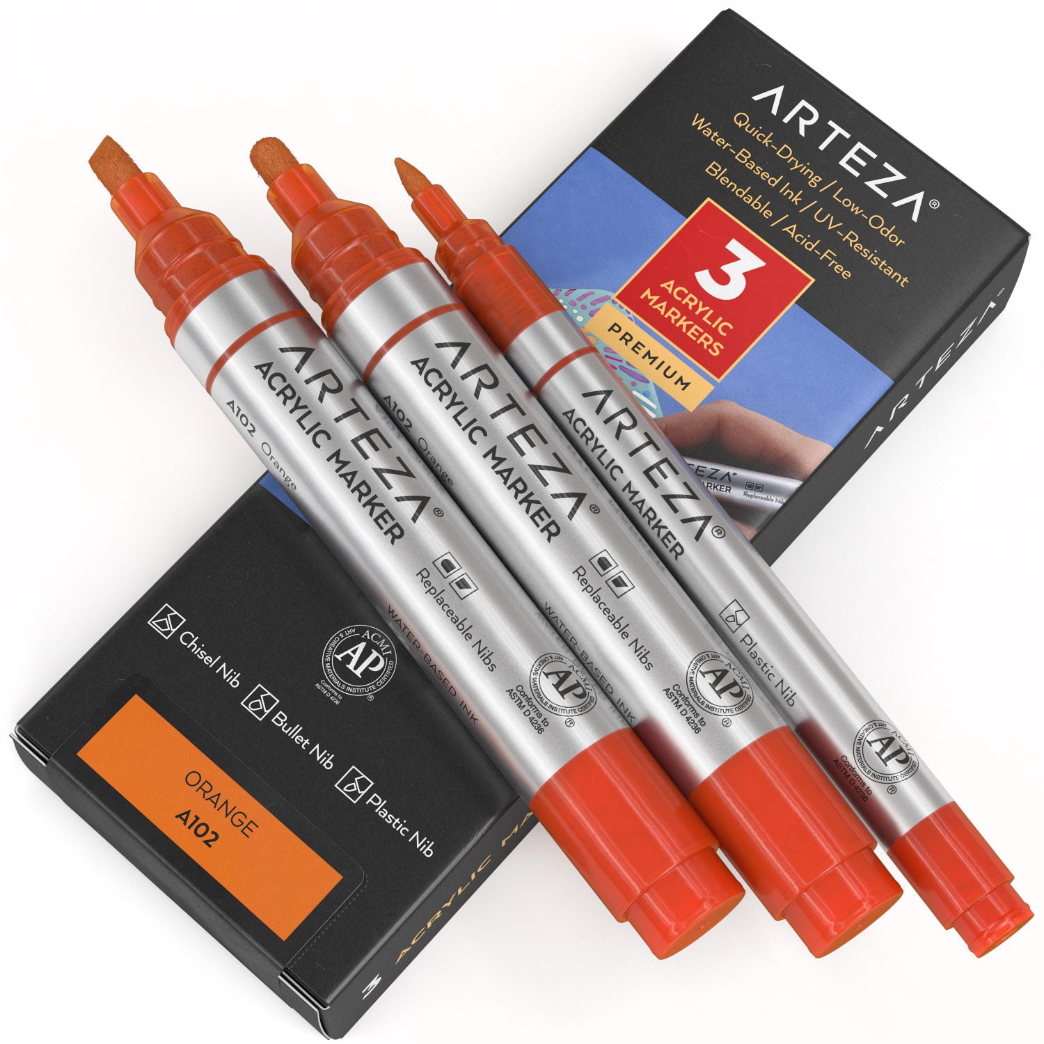 Acrylic Paint Markers, Set of 40 Colors, Long-Lasting Paint Pens