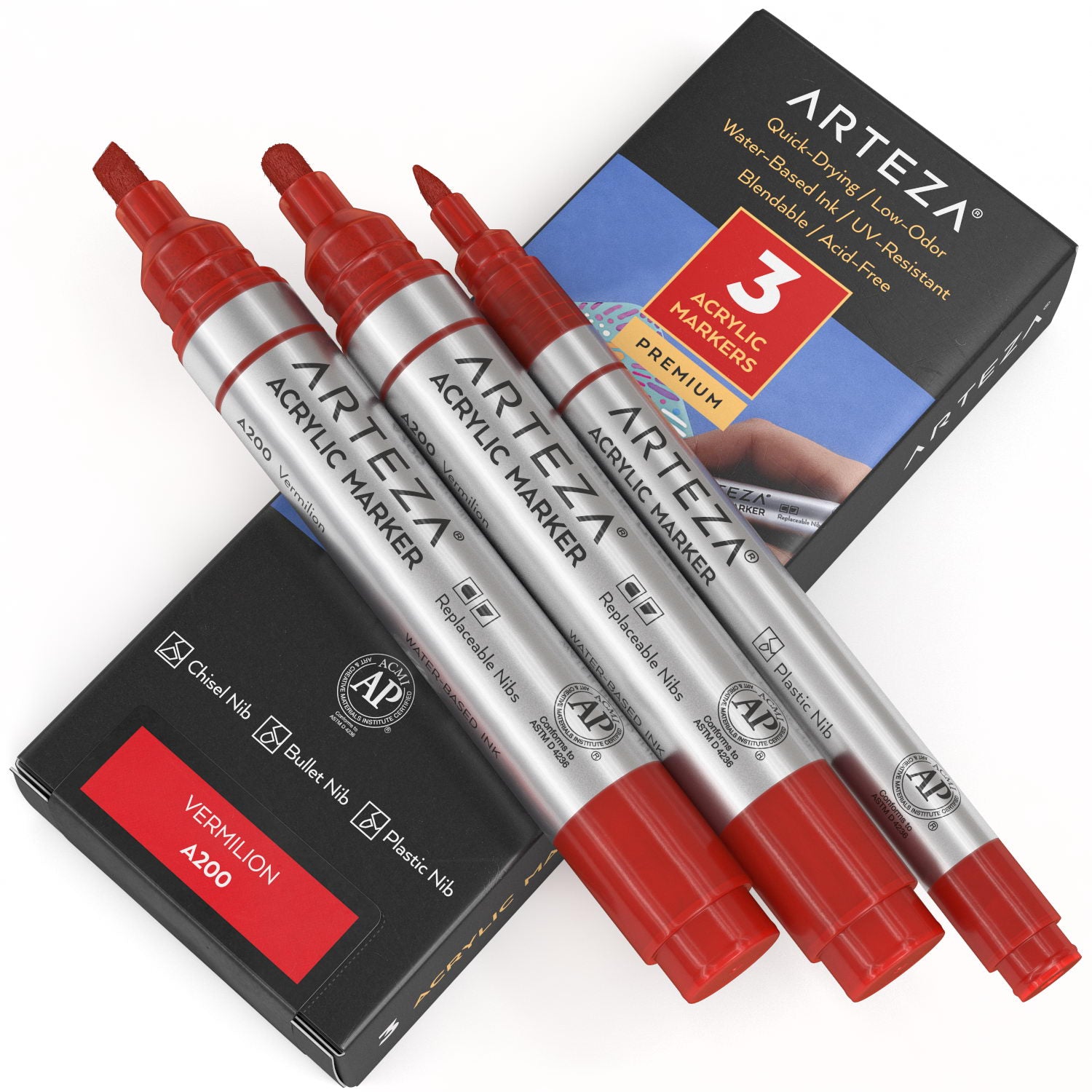 A200 Vermilion Acrylic Markers