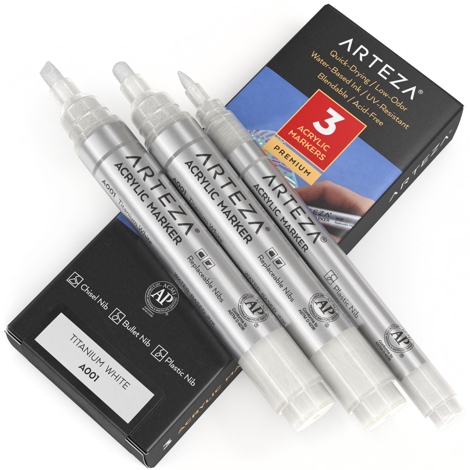  Arteza Acrylic Paint Markers, Set of 40 Acrylic Paint Pens in  Assorted Colors, Art & Craft Supplies for Glass, Pottery, Ceramic, Plastic,  Rock, and Canvas Painting : Arts, Crafts & Sewing