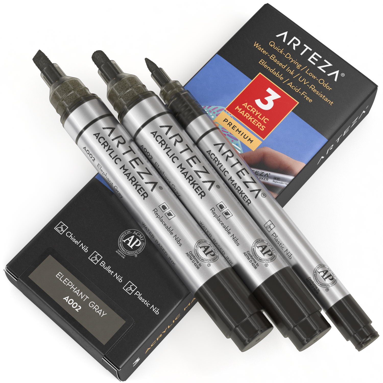 A002 Elephant Gray Acrylic Markers