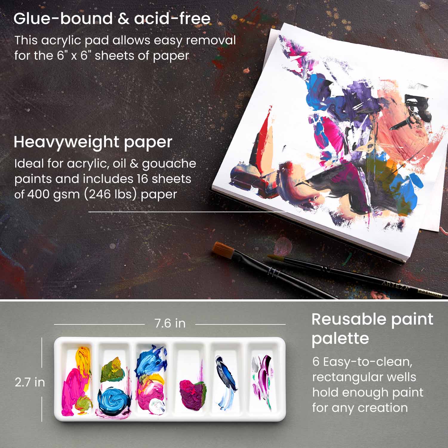 Masters Touch 12 Acrylic Paint Set ( 19 piece art kit)