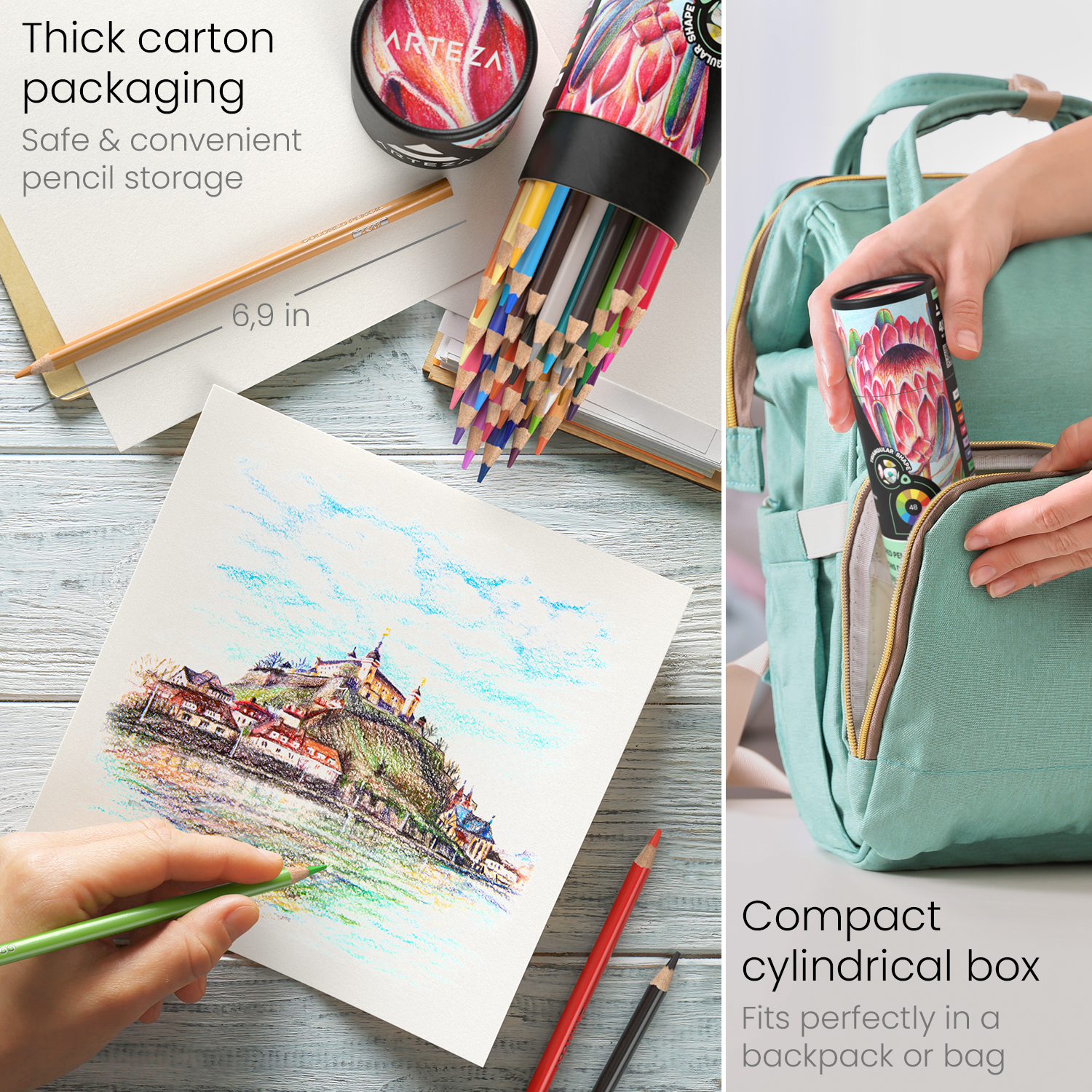 Arteza Colored Pencils Professional Set Of 48, Soft Indonesia