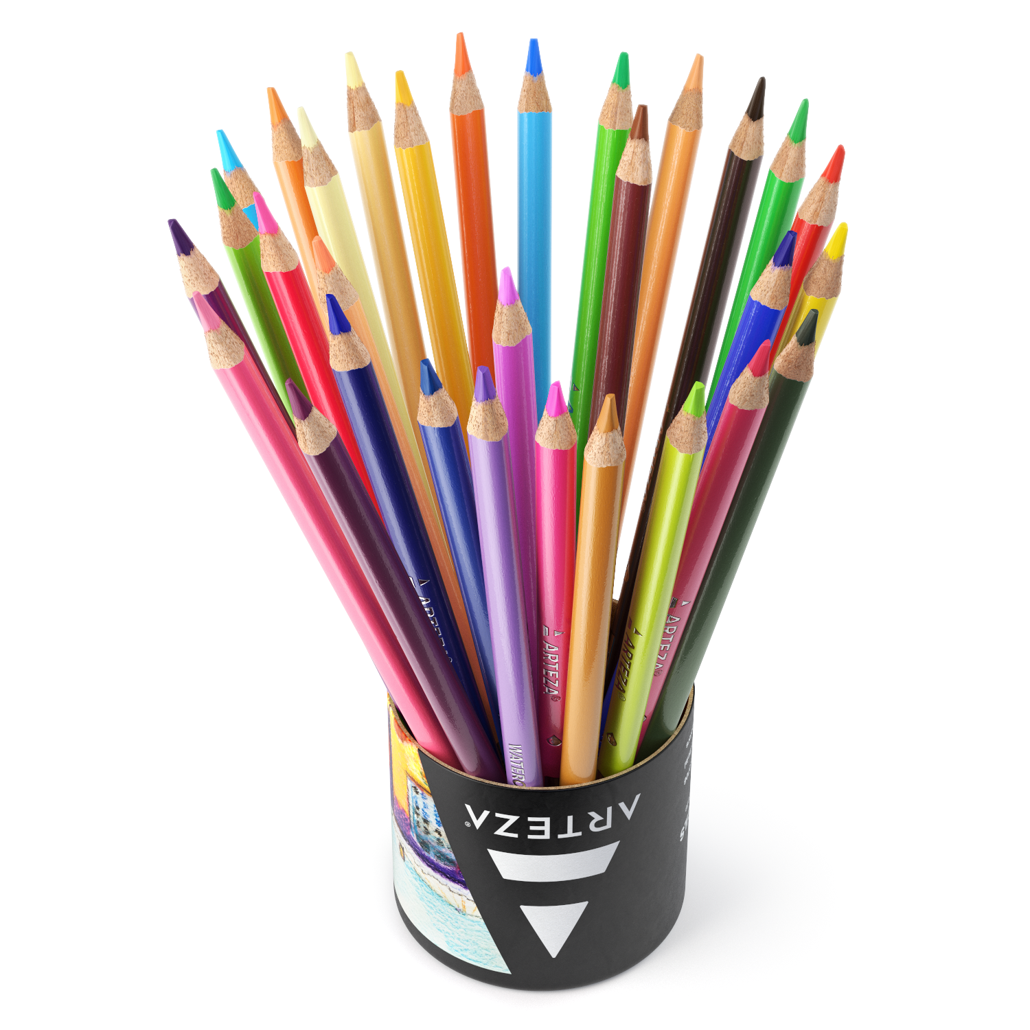 Arteza Watercolor Pencils, 72 Assorted Colors, Triangular Shape