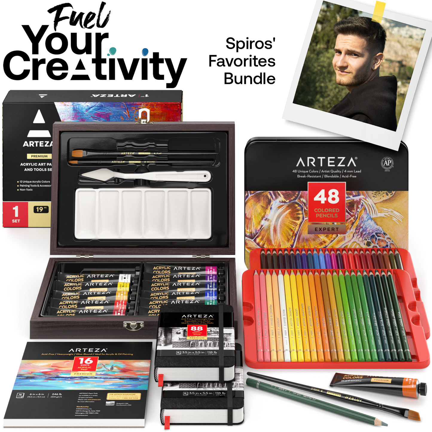 ARTEZA Arteza Mixed Media Art Set Art Supply- Drawing Kit For