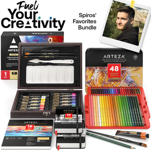 Arteza Drawing Set for Adults, Set of 33 Artist Sketching Tools