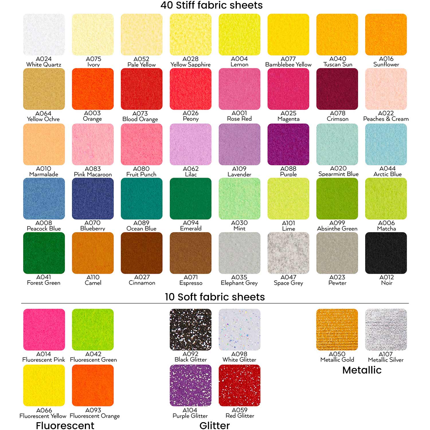 Stiff Felt Fabric, Assorted Colors, 4x6 Sheets - 40 Pack 