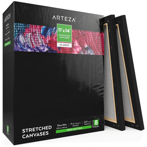  PHOENIX Black Canvas Boards for Painting - 8x10 Inch