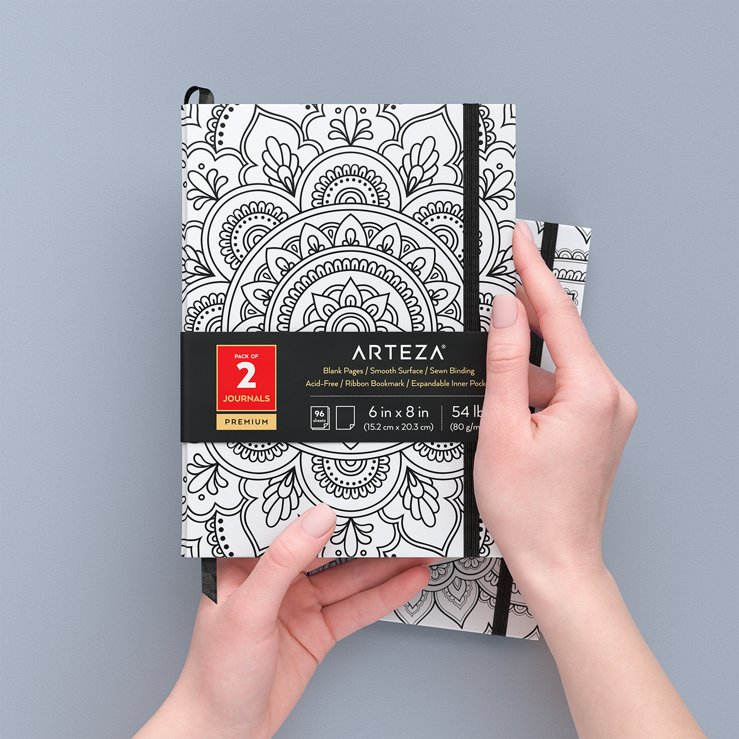 Journals, Mandala Design, Blank Paper - Set of 2