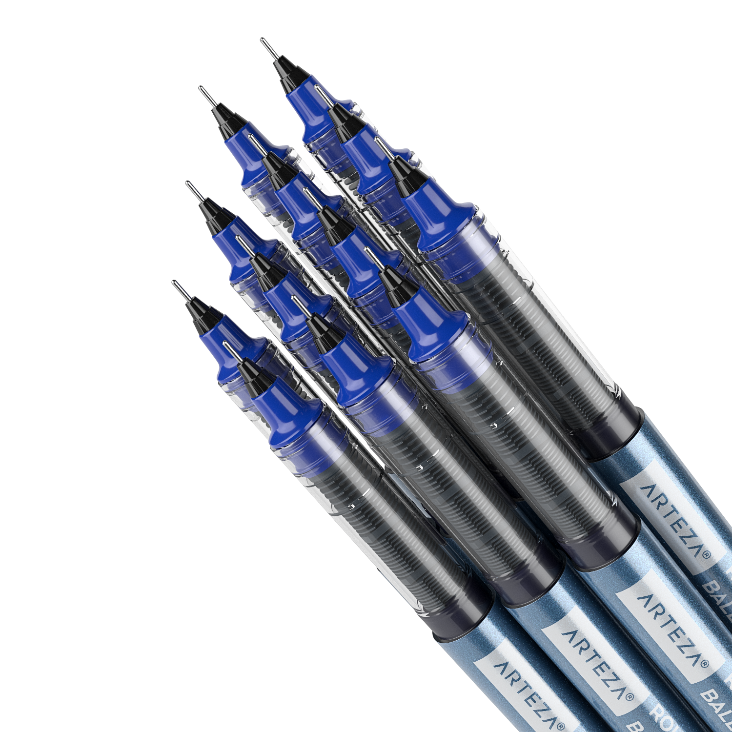 Roller Ball Pens, Blue, 0.5mm Needle Nib - Set of 20