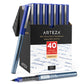 Roller Ball Pens, Blue, 0.5mm Needle Nib- Pack of 40