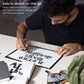 Artist using Arteza Calligraphy Pen, Black Pigment Ink, Flat Chisel Nib 